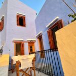 The balcony with chairs